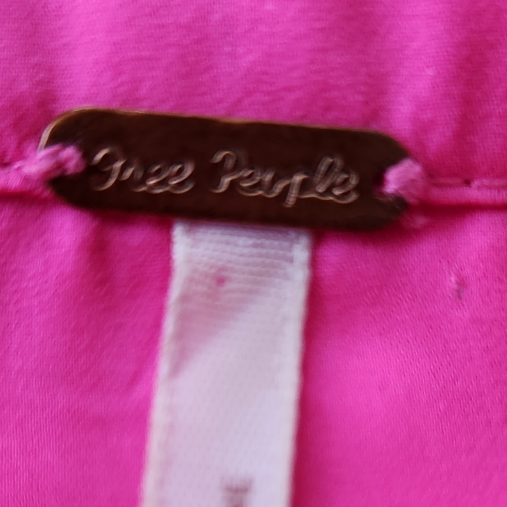 Free People Chiffon Hot Pink Sheer Blouse Size Medium - Picture 7 of 9